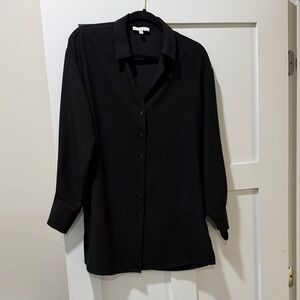 Classic Black Button-Up Blouse